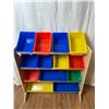 Image 1 : Organizer Shelf with Plastic Bins