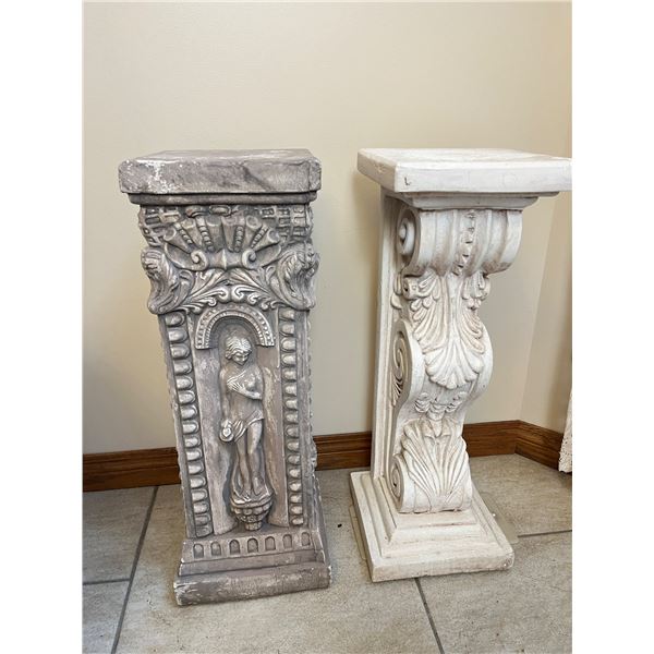 2 Plaster Pedestals