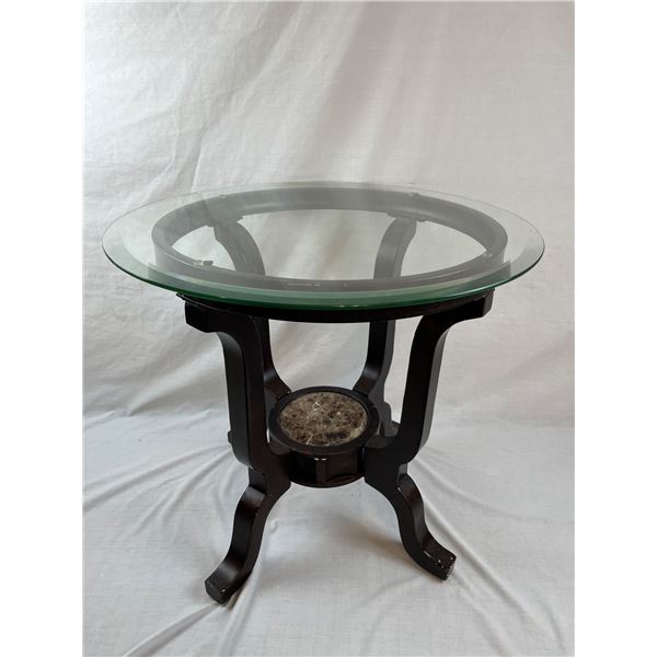 Glass Top Table with Metal Legs