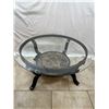 Image 1 : Glass Top Round Coffee Table with Metal Legs