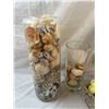 Image 2 : 2 Faux Flower Arrangements & Vases with Sea Shells