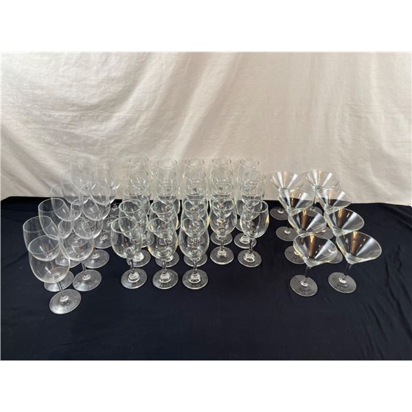 Assorted Wine & Martini Glasses