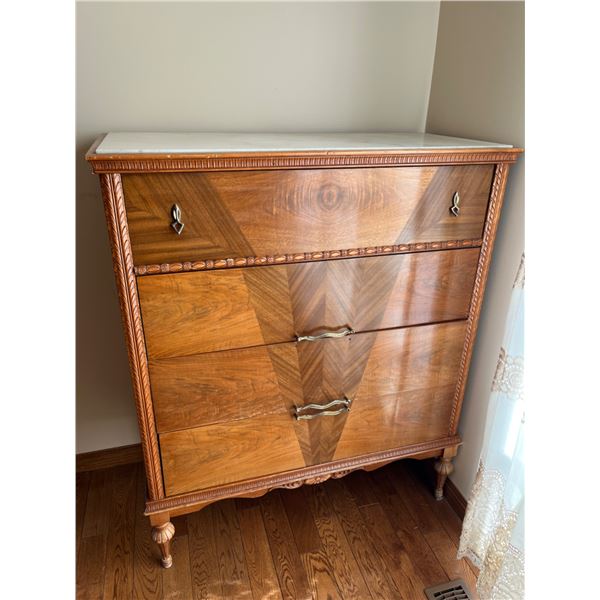 Vintage Chest of Drawers with Stone Top