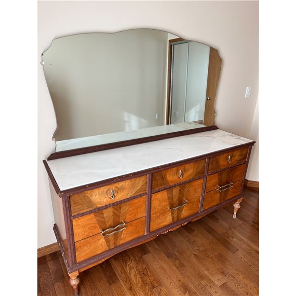 Chest of Drawers With Stone Top & Mirror