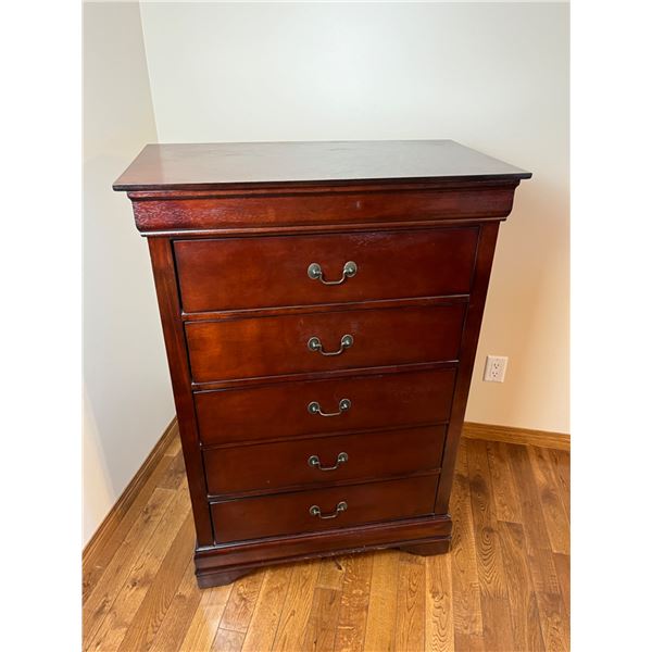 Wooden Highboy with 5 Drawers