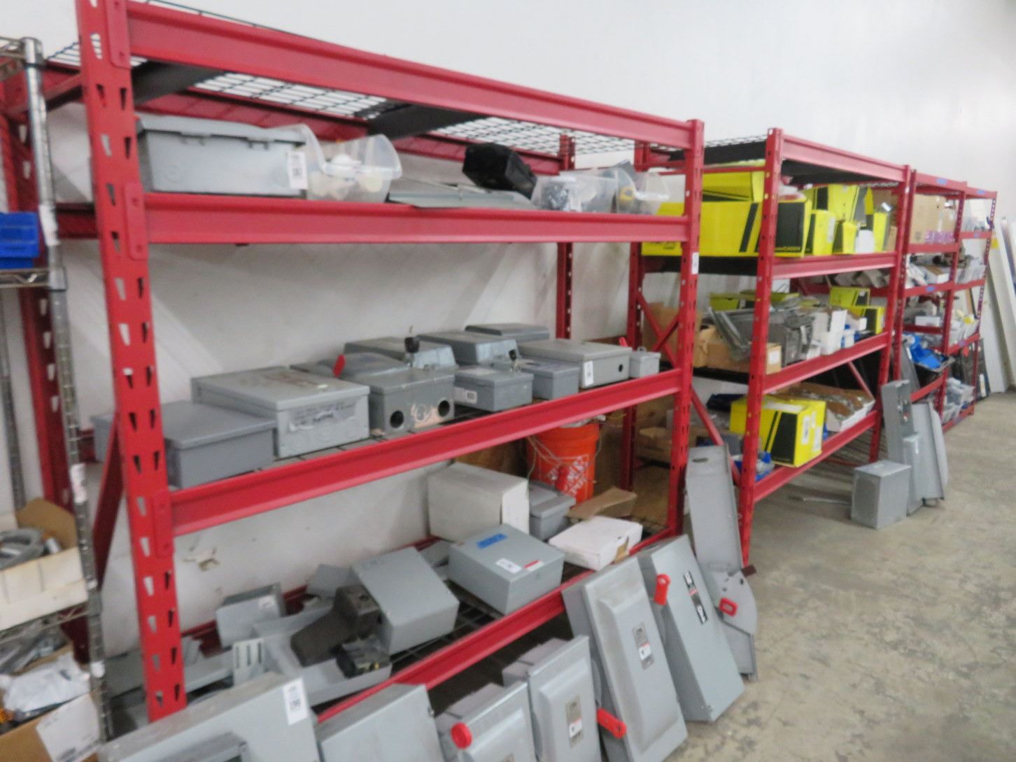 2-Red 4 Shelf Waterfall Deck Heavy Duty Storage Rack - 2 X