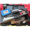 Image 1 : Black Toolbox w/Tape and Electrical Hardware