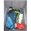 Image 1 : Bin w/Scuba Mask, Knife, Tools, Supplies