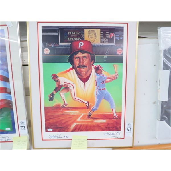 Mike Schmidt Autographed Signed/Numbered Lithograph w/COA - 20 x 26