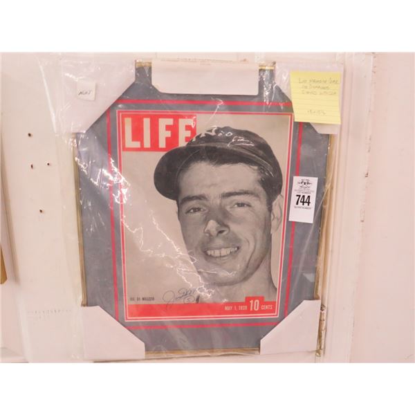 Joe Dimaggio Autographed Life Magzine Cover - 15 x 19