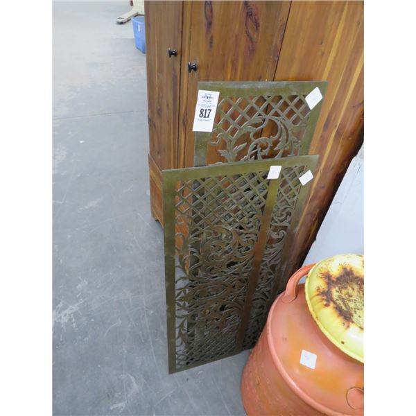 Ornate Brass 3 Panel Grates