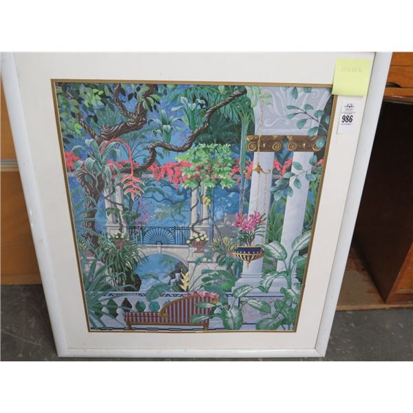 Framed Colorful Garden Art - 32 x 37