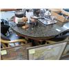 Image 1 : Mahogany Oval Dining Table w/Granite and 4 Chairs