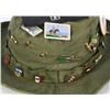 Image 2 : OD green U.S. Military hat with vintage pins