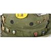 Image 9 : OD green U.S. Military hat with vintage pins