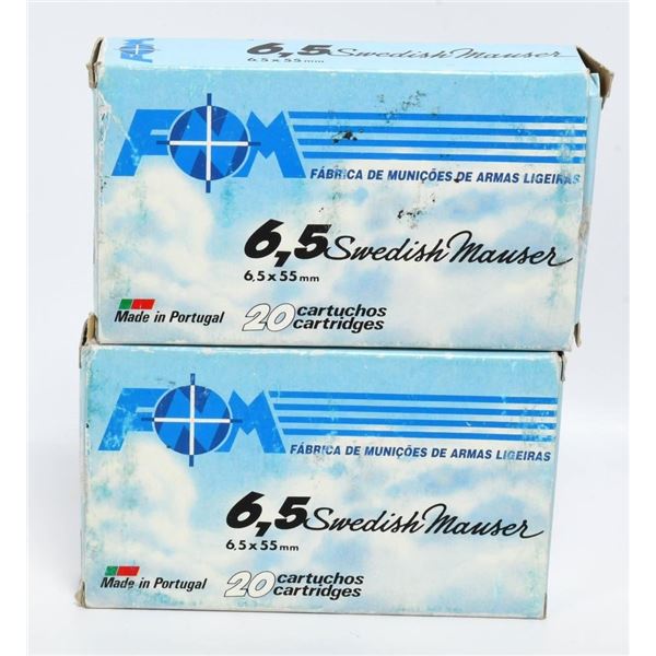 40 rds of 6,5 Swedish Mauser ammunition