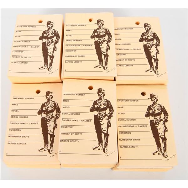 Over 12 stacks of Empty Gun Tags