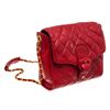 Image 2 : Chanel Red Leather Chain Buckle Flap Shoulder Bag