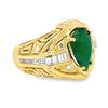 Image 2 : 2.64 ctw Emerald and 1.50 ctw Diamond Ring - 18KT Yellow Gold