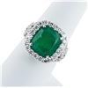 Image 1 : 8.16 ctw Emerald and 1.57 ctw Diamond Platinum Ring (GIA CERTIFIED)