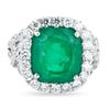 Image 2 : 8.16 ctw Emerald and 1.57 ctw Diamond Platinum Ring (GIA CERTIFIED)