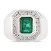 Image 2 : 2.10 ctw Emerald and 0.45 ctw Diamond 14K White Gold Ring