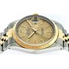 Image 9 : Rolex Mens 2 Tone Yellow Gold And Steel Champagne Tapestry Index 36MM Datejust W