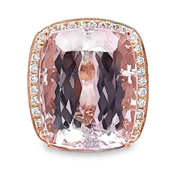 42.60 ctw Kunzite and 0.76 ctw Diamond Ring - 14KT Rose Gold