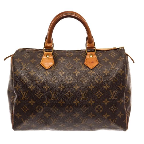 Louis Vuitton Brown Monogram Canvas Speedy 30 Satchel Bag