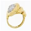 Image 8 : FINE 18k Gold R. Stone Dome Cluster Diamond Hammered Turritella Conch Shell Ring