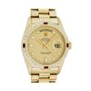 Image 1 : Rolex Mens Quickset 18K Yellow Gold Factory Champagne Diamond Dial President 36M