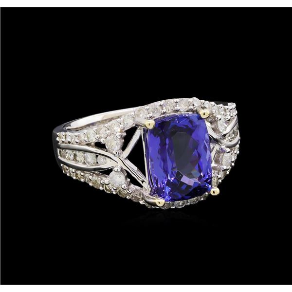 14KT White Gold 2.53 ctw Tanzanite and Diamond Ring