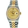 Image 4 : Rolex Mens Two Tone Champagne Diamond 36MM Datejust Wriswatch