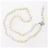 Image 3 : Cultured Pearl Strand Necklace w/ 14k White Gold Adjustable Length Cage Clasp