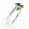 Image 8 : Platinum 1.51 ctw Square Step Cut Green Tourmaline Solitaire Ring w/ Diamond Hal