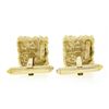 Image 2 : Men's Solid 14k Yellow Gold Nugget Textured Polished Finish Square Cuff Links