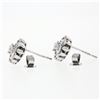 Image 3 : New Unique 18k White Gold 1.02 ctw Round & Baguette Snowflake Post Stud Earrings