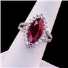 Image 1 : 3.73 ctw Ruby and 1.06 ctw Diamond Platinum Ring (GIA CERTIFIED)