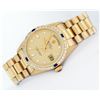 Image 3 : Rolex Mens Quickset 18K Yellow Gold Factory Champagne Diamond Dial Day Date Pres