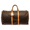 Image 1 : Louis Vuitton Brown Monogram Canvas Keepall 55 Travel Bag