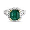 Image 1 : 3.88 ctw Emerald and 0.69 ctw Diamond 18K Yellow and White Gold Ring