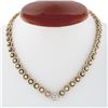 Image 1 : 14K Gold 2.21 ctw Brilliant Diamond Twisted Cable Circle Link 15" Choker Necklac