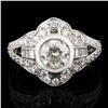 Image 1 : 1.04 ctw SI3 CLARITY CENTER Diamond Platinum Ring (1.76 ctw Diamonds) EGL CERTIF