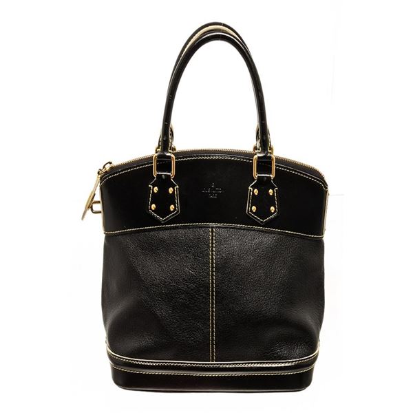 Louis Vuitton Black Leather Lockit PM Tote Bag