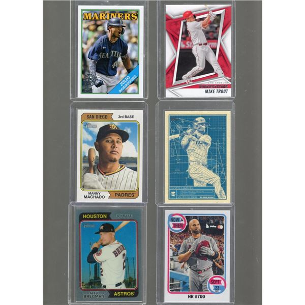 Lot of 6 Active & Retired Stars Topps & Panini Various Years