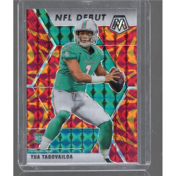 Tua Tagovailoa Rookie Card 2020 Panini Mosaic Orange Reactive NFL Debut #262
