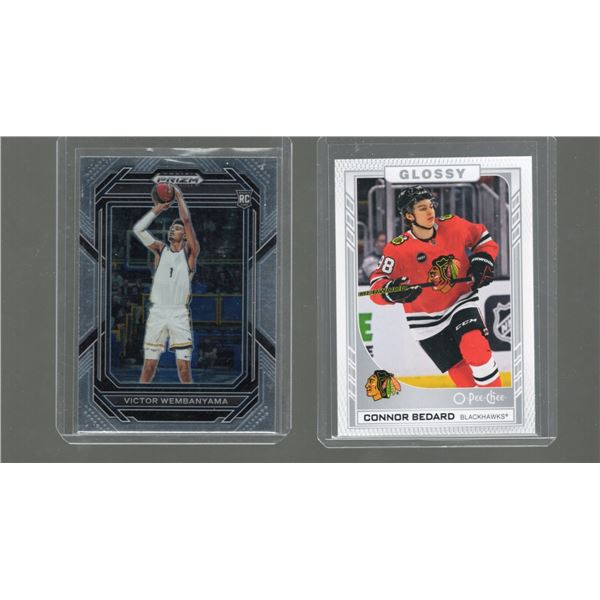 Victor Wembanyama & Connor Bedard Rookie Cards 2023 Panini Prizm Draft Picks & Upper Deck O-Pee-Chee
