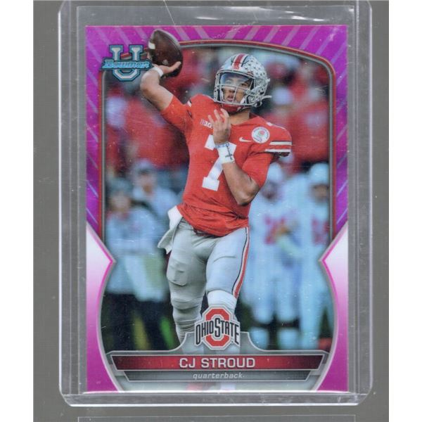 Cj Stroud Pink Refractor 2022 Bowman U #100