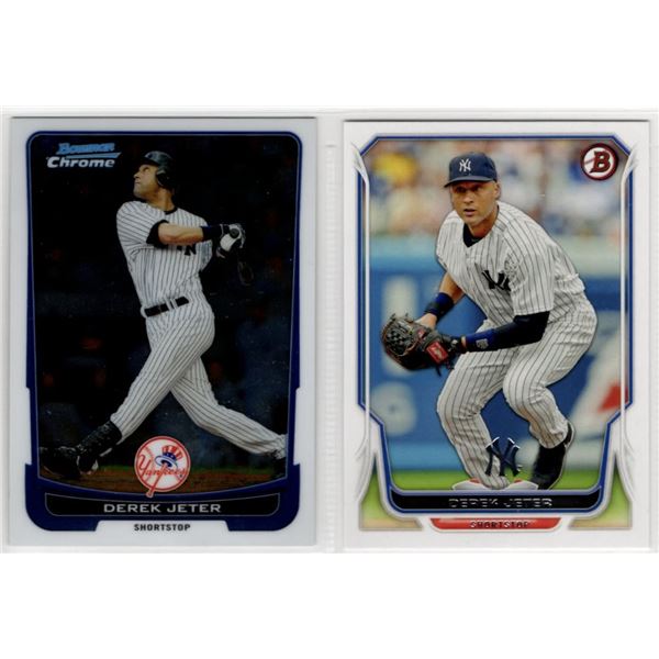 Lot of 2 Derek Jeter 2012 Bowman Chrome #10 & 2014 Bowman #1