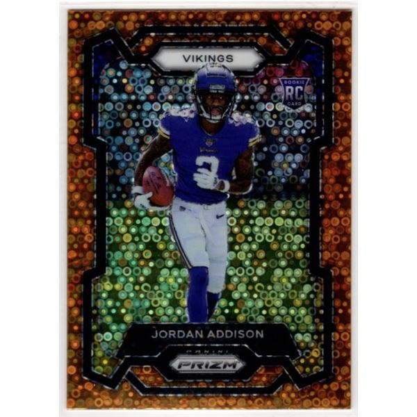 Jordan Addison Rookie Card Orange Disco Prizm 2023 Panini Prizm #368
